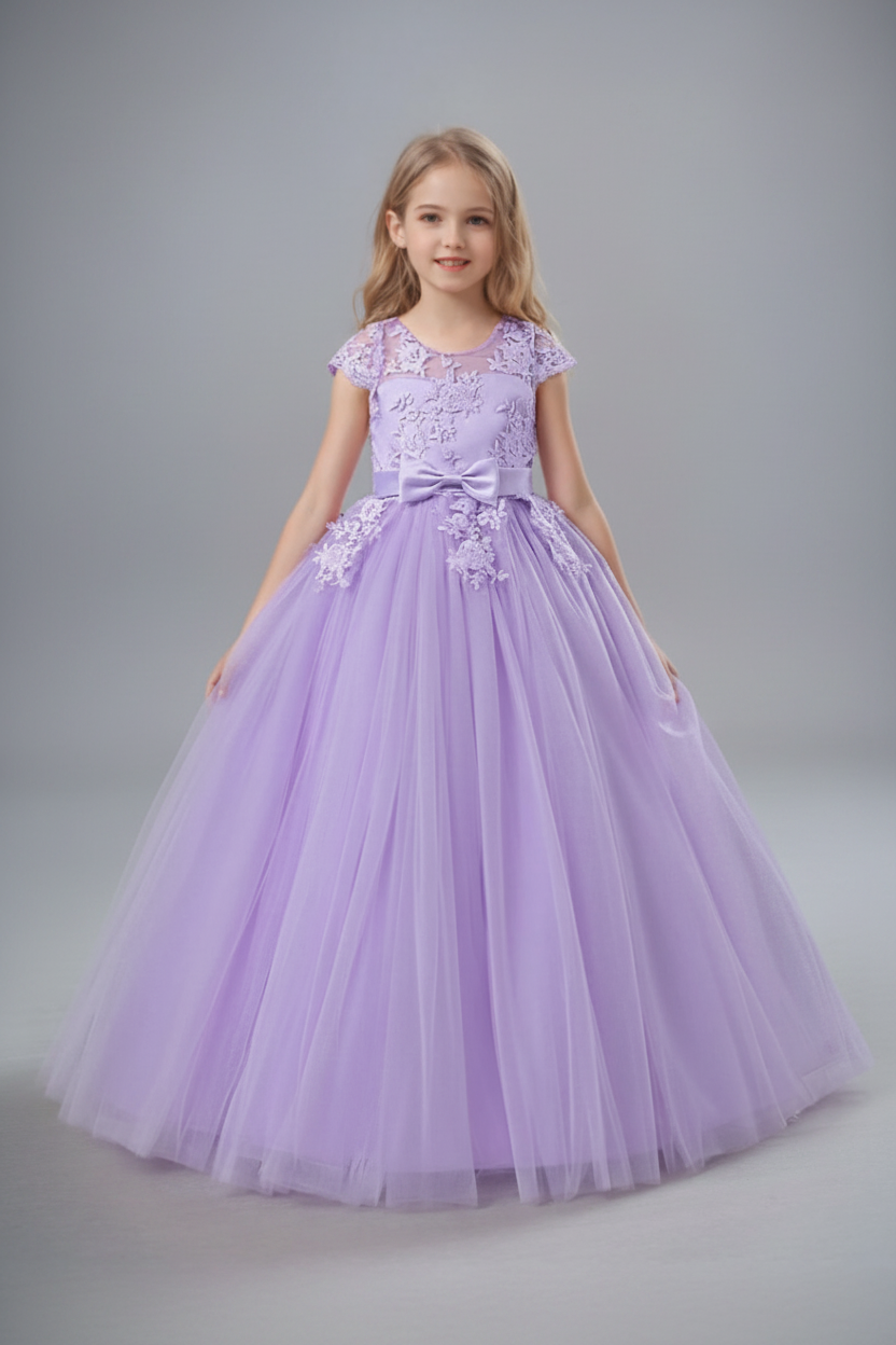 Vestido morado gala niña sk25052726557331633