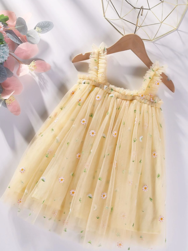 Vestido amarillo flores bebe niña sa2303110407071884 gala tutu