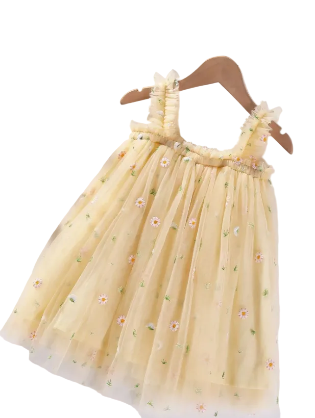 Vestido amarillo flores bebe niña sa2303110407071884 gala tutu
