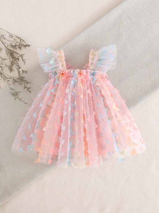 Vestido multicolor mariposa bebe niña sa251104855582585118