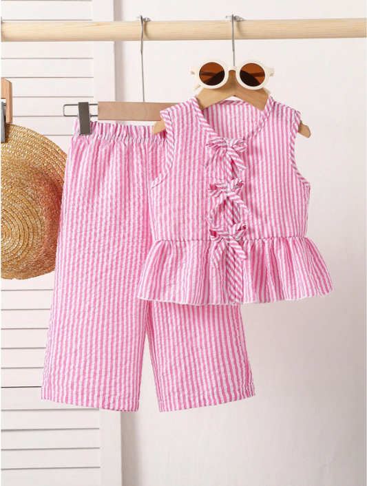 Set conjunto 2 piezas camisa pantalon rosado bebe niña sa25032803012714517