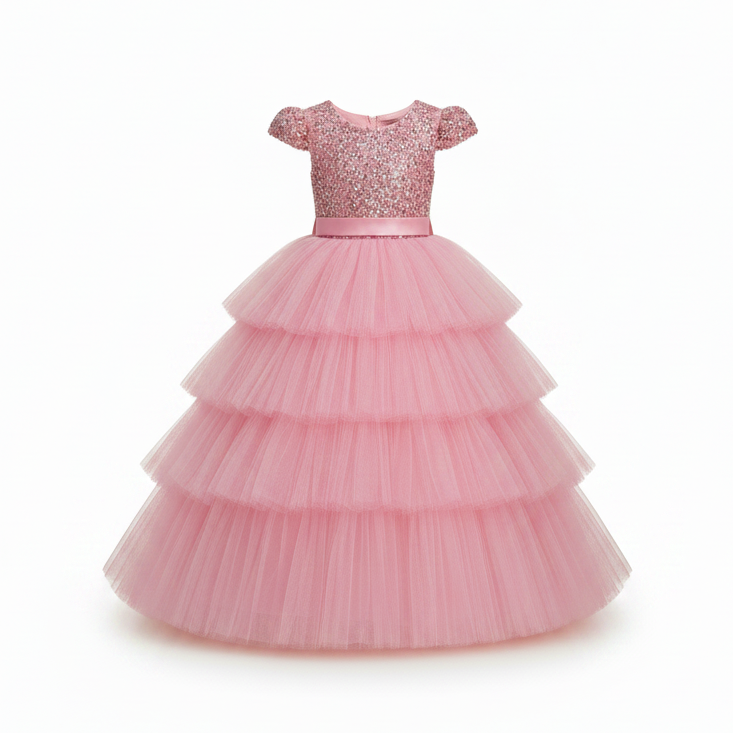 Vestido rosado evento gala niña sk25090398779787801