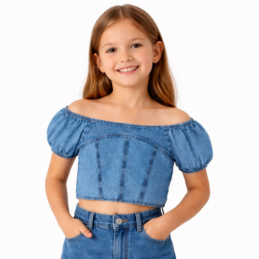 Camisa blusa azul jeans niña Gloss 31969-134308