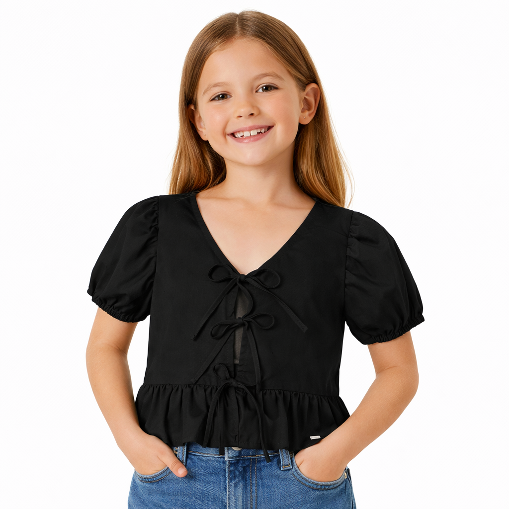 Camisa blusa negra niña Gloss chongo coquete 31965-008910