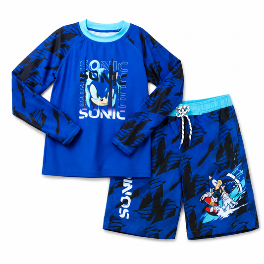 Set conjunto 2 piezas traje de baño niño camisa azul sonic short azul sonic St Jacks 3220005901-3230007701