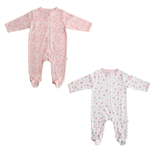 Set 2 pijamas rosado blanca bebe niña Tinytots D00458TT