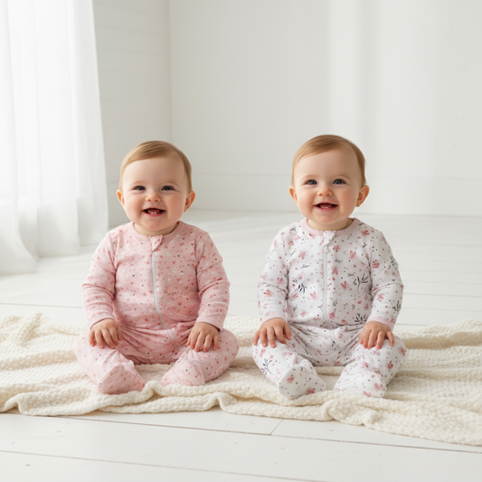 Set 2 pijamas rosado blanca bebe niña Tinytots D00458TT