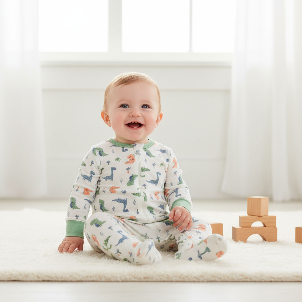 Set 2 pijama dinosaurio blanca bebe niño Tinytots D00465TT