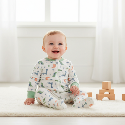 Set 2 pijama dinosaurio blanca bebe niño Tinytots D00465TT