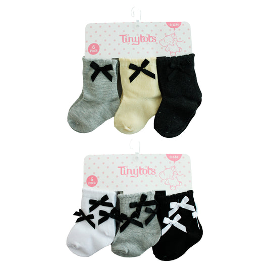 Set 6 calcetines bebe niña gris amarillo blanco Tinytots D05746TT