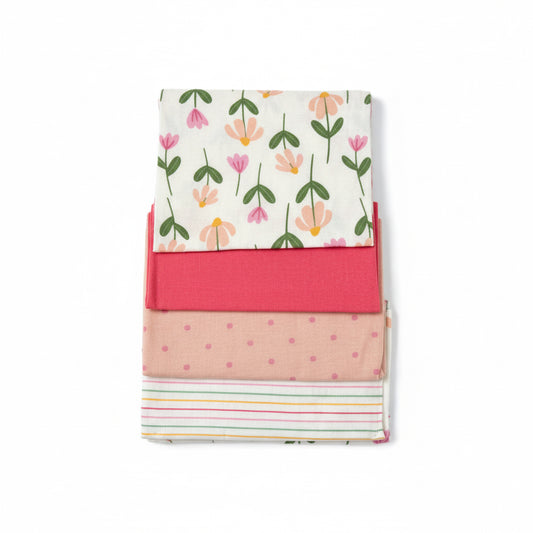 Set 4 sabanas cobijas bebe niña rosada flores tulipanes