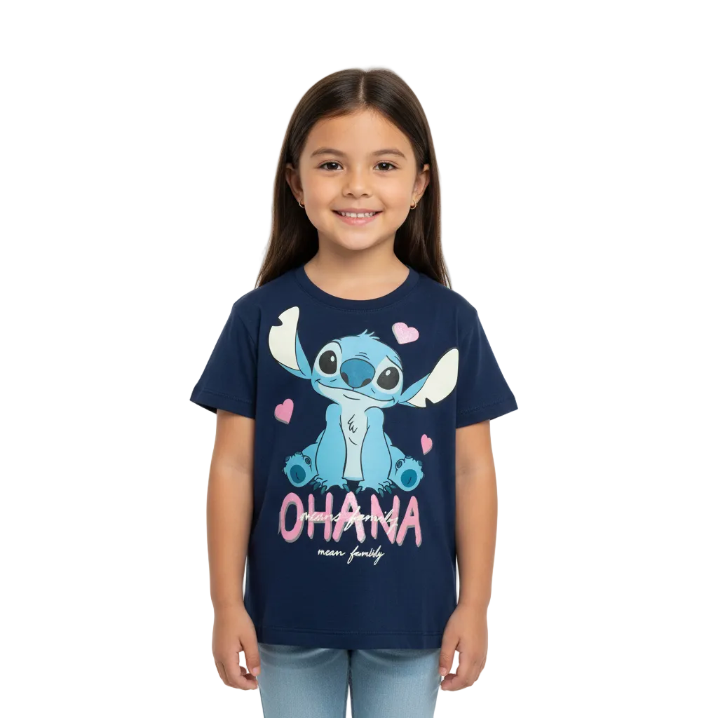 Camisa niña Stitch azul oscuro D1-STI-104D