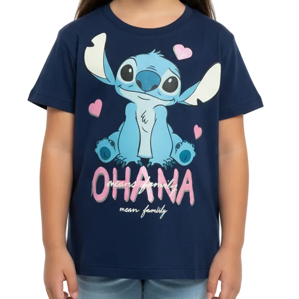 Camisa niña Stitch azul oscuro D1-STI-104D