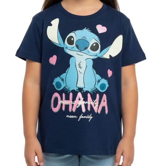 Camisa niña Stitch azul oscuro D1-STI-104D