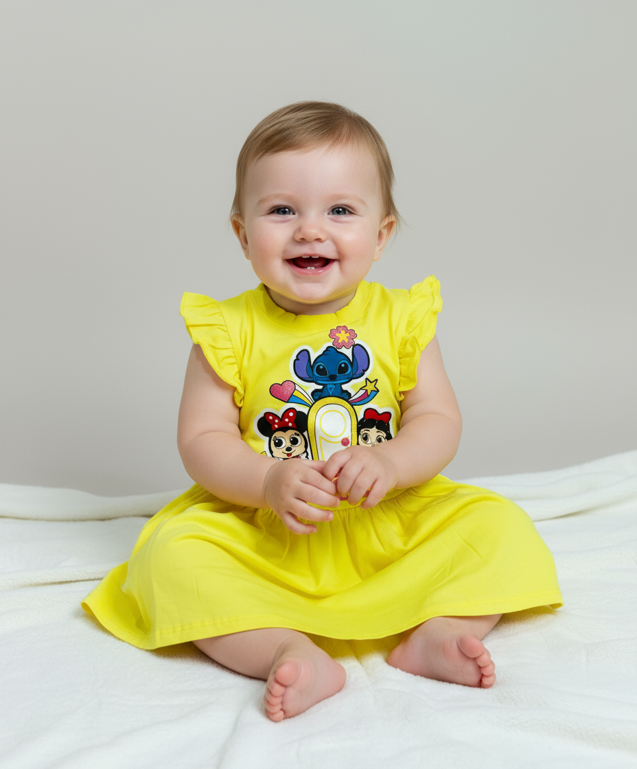 Vestido para niña Stitch amarillo D10-DB-105D