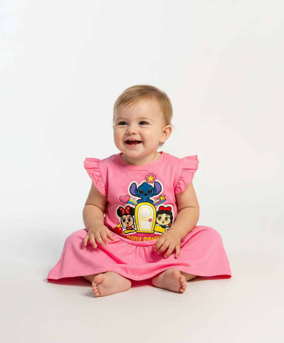 Vestido para niña Stitch rosado D10-DB-105D