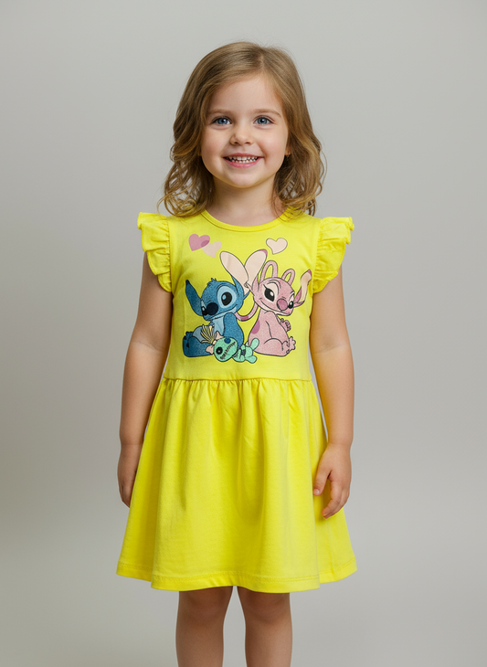 Vestido bebe niña Stitch amarillo D10-STI-117B