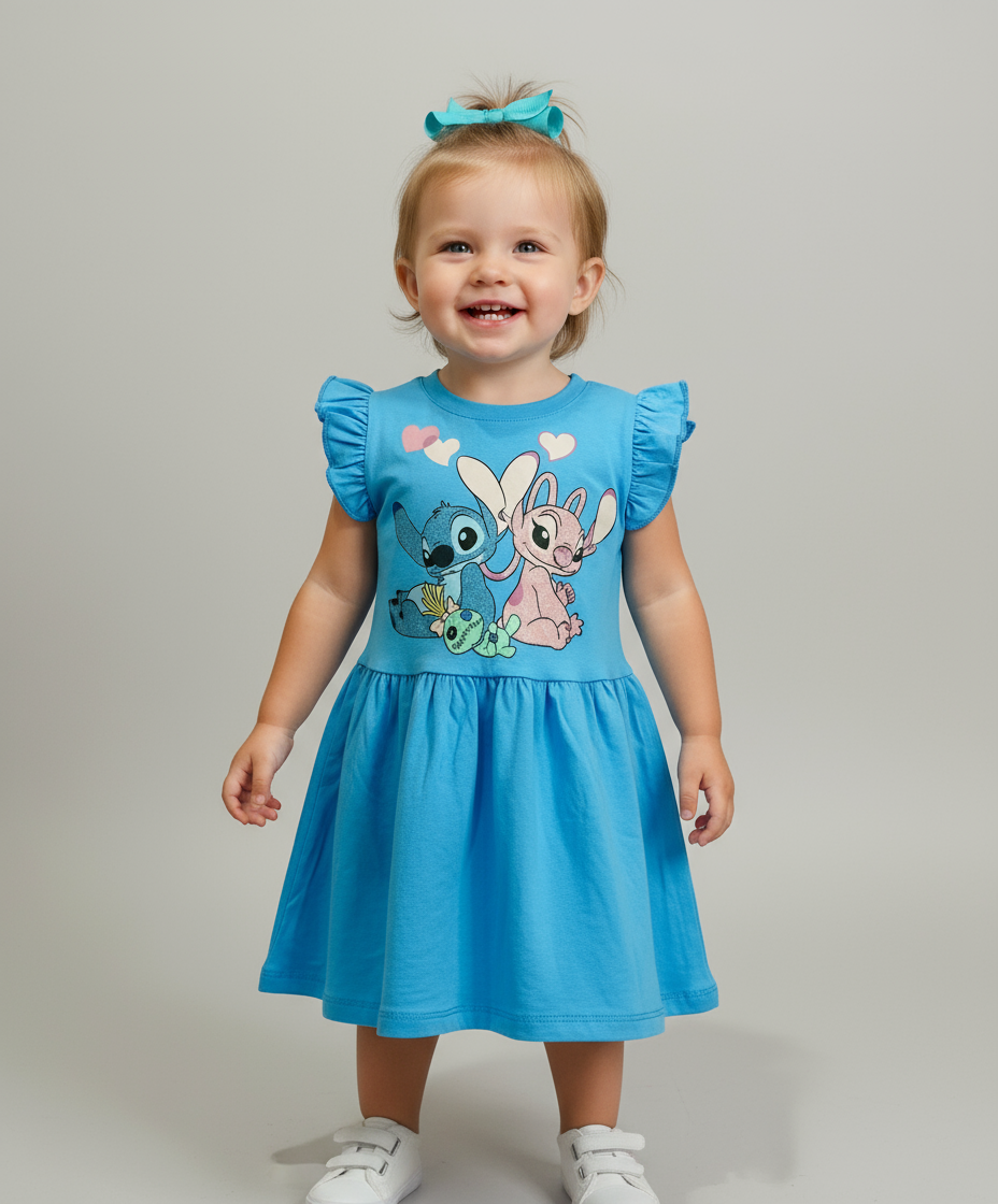 Vestido bebe niña Stitch azul D10-STI-117B