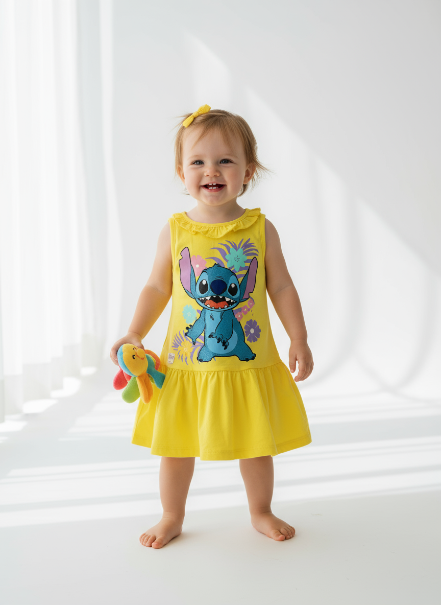 Vestido bebe niña Stitch amarillo D10-STI-118B