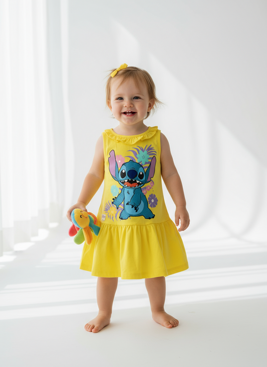 Vestido bebe niña Stitch amarillo D10-STI-118B
