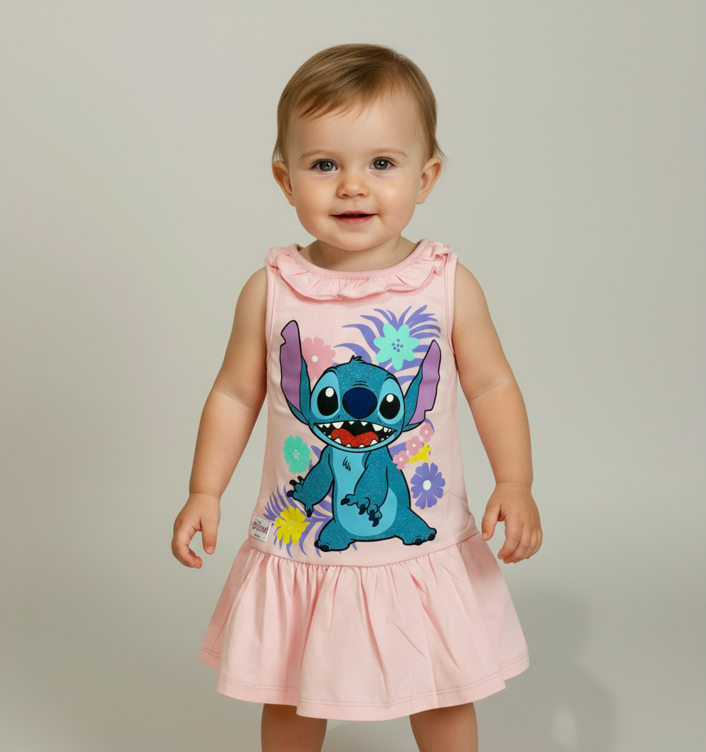 Vestido bebe niña Stitch rosado D10-STI-118B