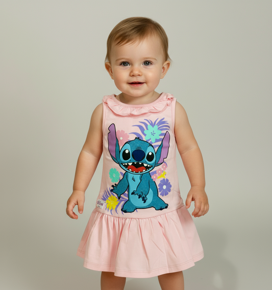 Vestido bebe niña Stitch rosado D10-STI-118B