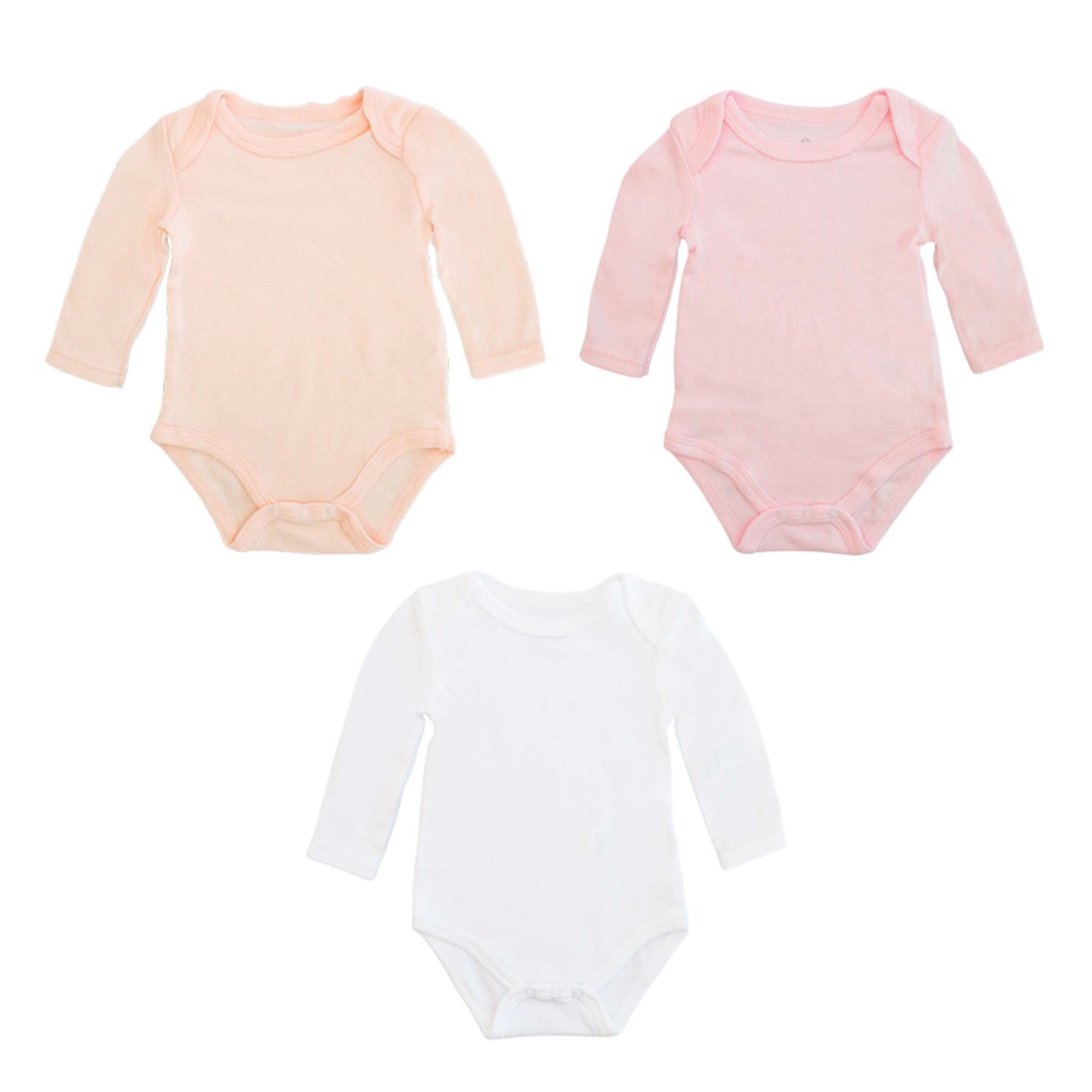 Set 3 mamelucos salmon rosado blanco bebe niña Tinytots D10020TT