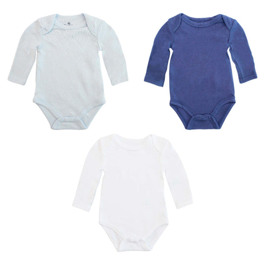 Set 3 mamelucos gris blanco azul bebe niño Tinytots D10021TT