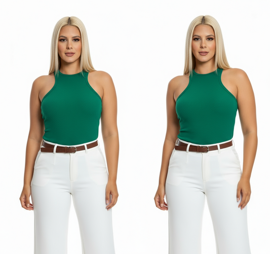 Camisa dama blusa verde esmeralda chic mi CTD1169-44 390290