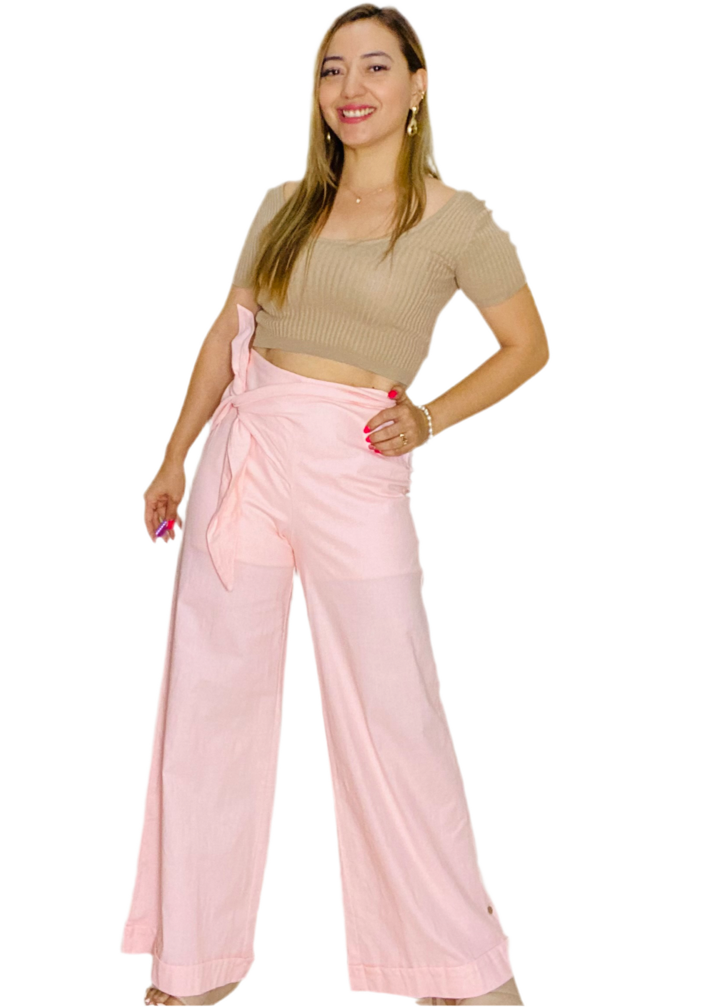 Pantalón dama tela formal dama rosa IN3-1774 690590490