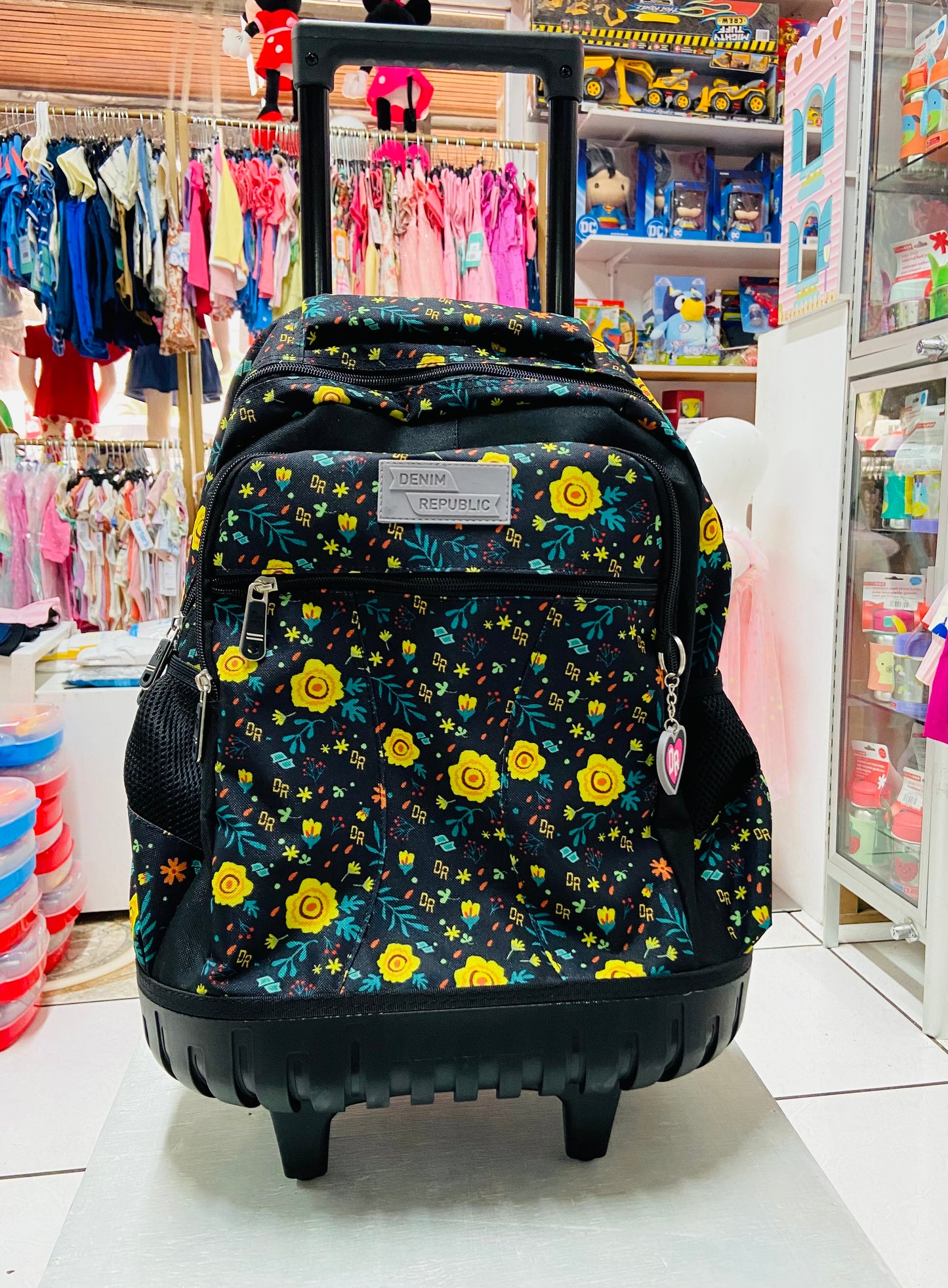 Mochila con ruedas flores amarillas 18 061-2303460