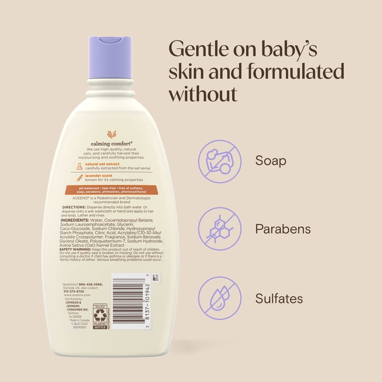 Aveeno shampoo y jabon bebe niña niño 18 oz 532 ml (copia)