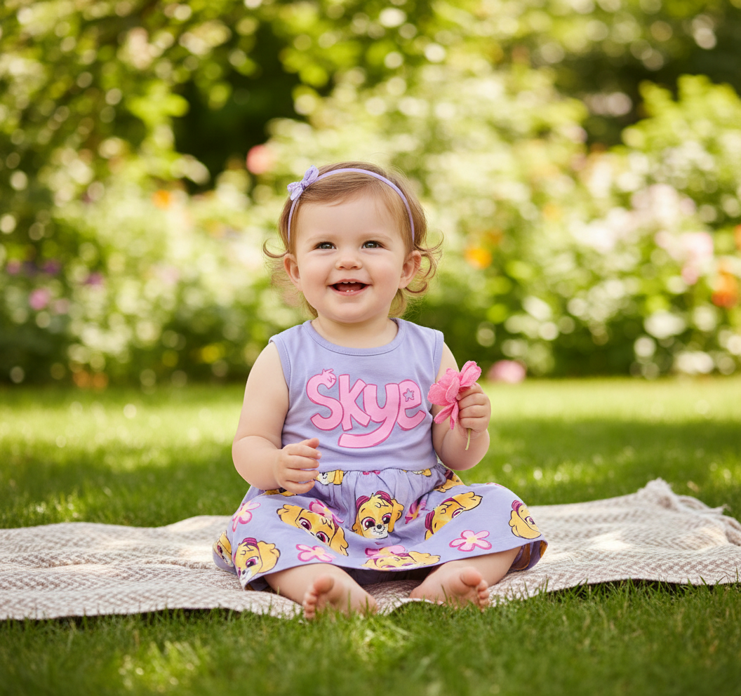 Vestido morado Skye paw patrol bebe niña N10-PWG-102B promo 2x1000