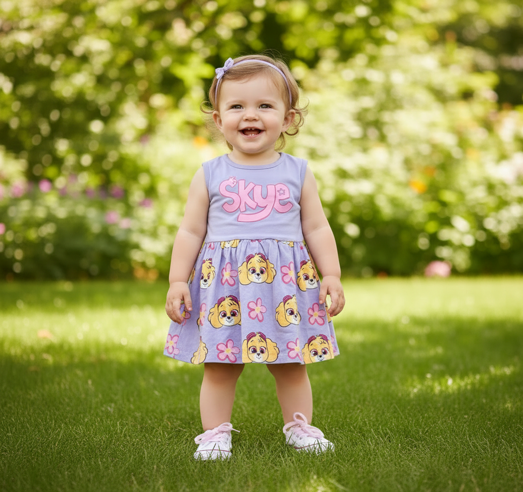 Vestido morado Skye paw patrol bebe niña N10-PWG-102B promo 2x1000