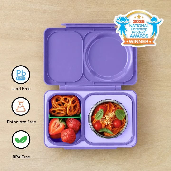 Lonchera accesorio para comida antiderrame niña niño OMIELIFE box up morada