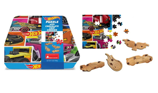 Caja Hot wheels Rompecabezas 150 piezas, galletas comestibles de figuras juguete