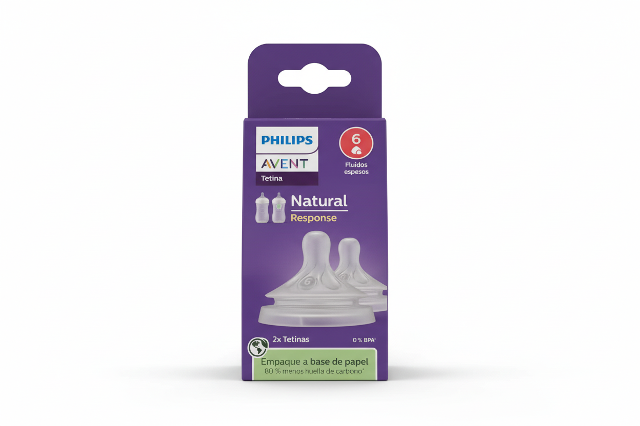 Mamadera Avent Natural Flujo 6 Fluidos Espesos Set 2