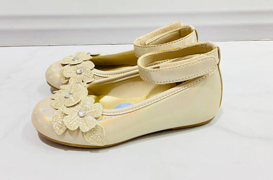 Zapatillas doradas flores Rachel niña