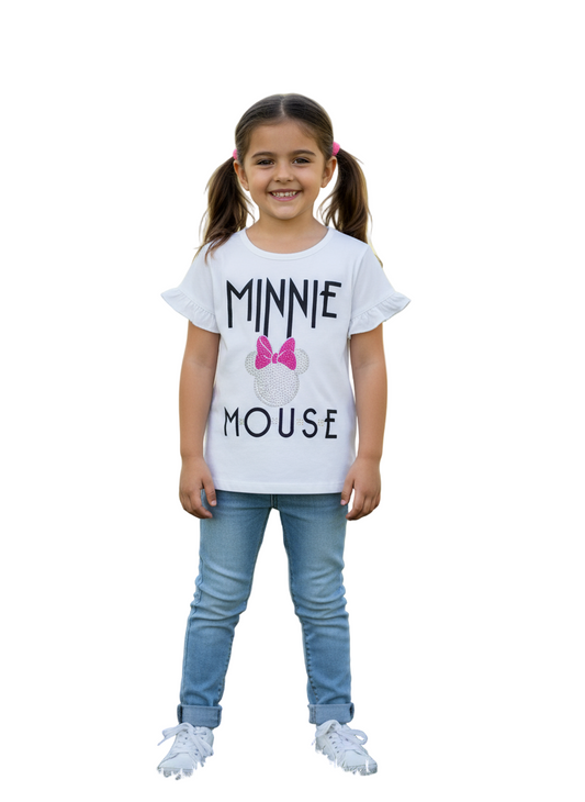 Camisa blanca perlas niña Minnie Disney MM-2503 promo 3x1000