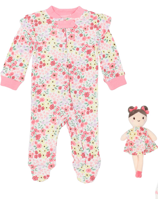 Pijama bebe niña mameluco y peluche apego rosado Tinytots DA3223-ASTTT