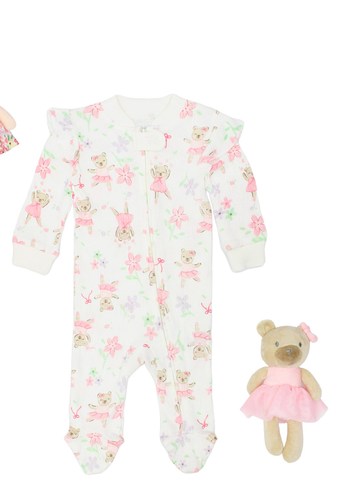 Pijama bebe niña mameluco peluche apego oso rosado Tinytots DA3223-ASTTT