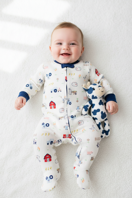 Pijama mameluco y peluche apego blanco casa bebe niño Tinytots DA3245-ASTTT