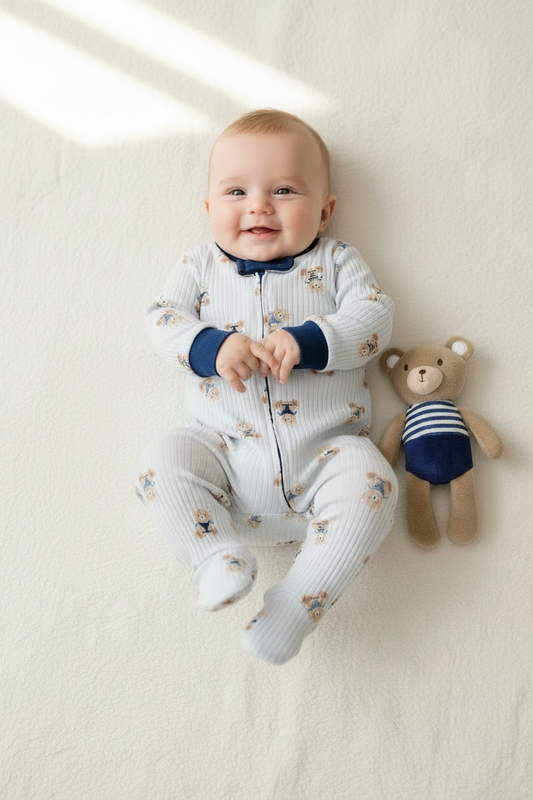 Pijama mameluco y peluche apego oso bebe niño Tinytots DA3245-ASTTT