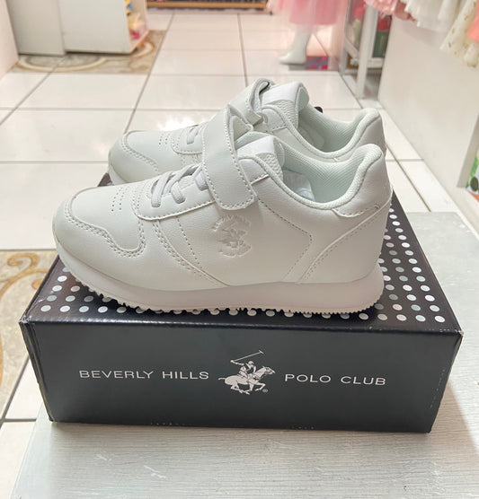 Tenis blancos ASHER-WHI-BTS4-A c/velcro Niña Niño unisex Polo Club