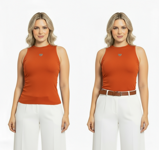 Camisa dama naranja chic mi CTD1169-29 390290