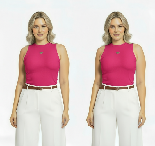 Camisa dama rosado fucsia chic mi CTD1169-29 390290