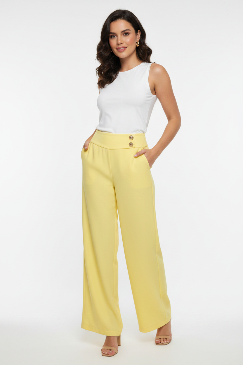 Pantalon Dama Tela Amarillo Intrigue INT3-1734  690590490 promo 3x1000