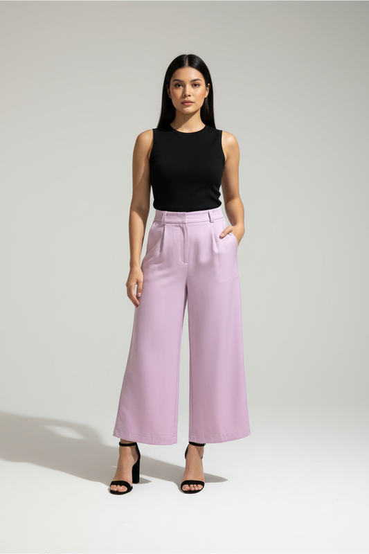 Pantalón Dama Morado Lila Tela Formal con faja  INT3:1735 690590490