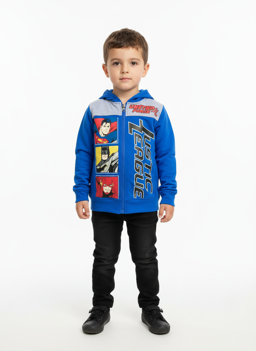 Suéter sudadera hoodie azul liga de la justicia niño 85925104