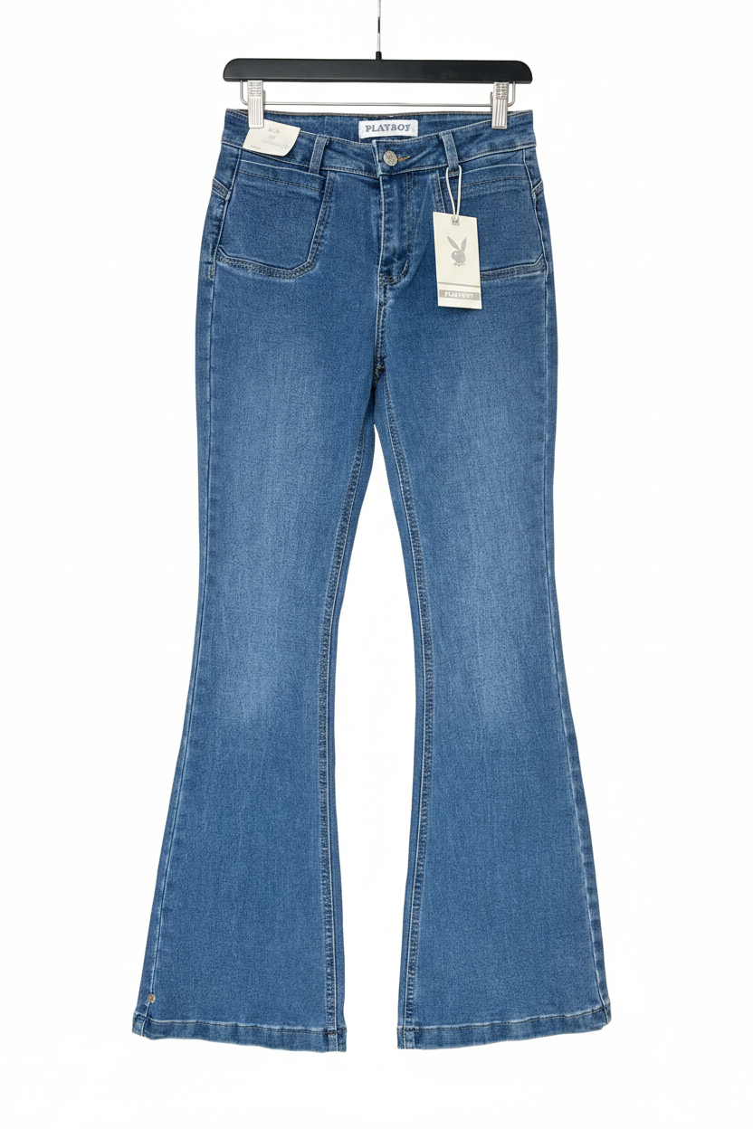 Pantalon Jeans acampanado azul dama mujer playboy 3-15 PB11-2503 650550